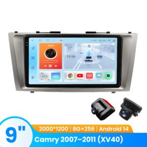 TOPOPFIRES Car Stereo for Toyota Camry (2007-2011) | Wireless CarPlay/Android Auto| 8GB+128GB | Dash Camera Support