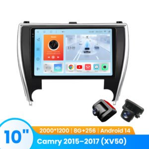 TOPOPFIRES Car Stereo for Toyota Camry 2015–2017 (XV50) | Wireless CarPlay/Android Auto| 8GB+128GB | Dash Camera Support