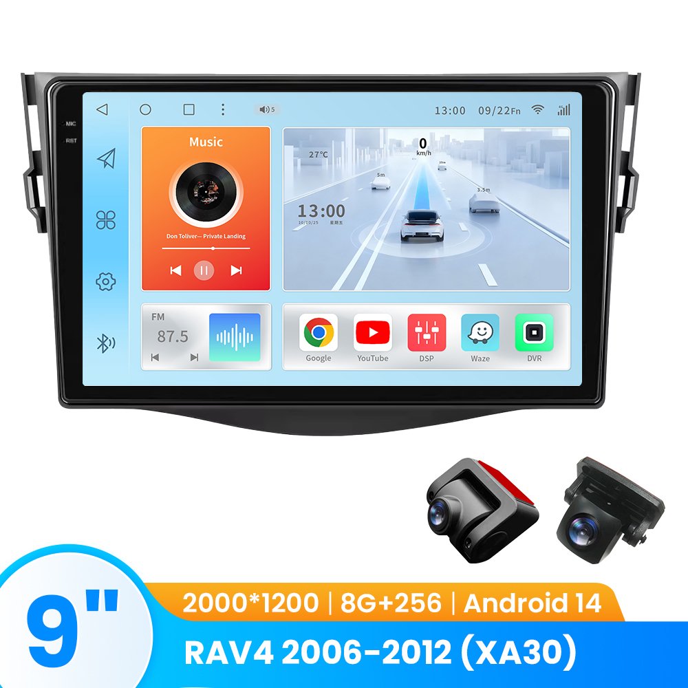 TOPOPFIRES Car Stereo for Toyota RAV4 2006-2012 (XA30) | Wireless CarPlay/Android Auto| 8GB+128GB | Dash Camera Support