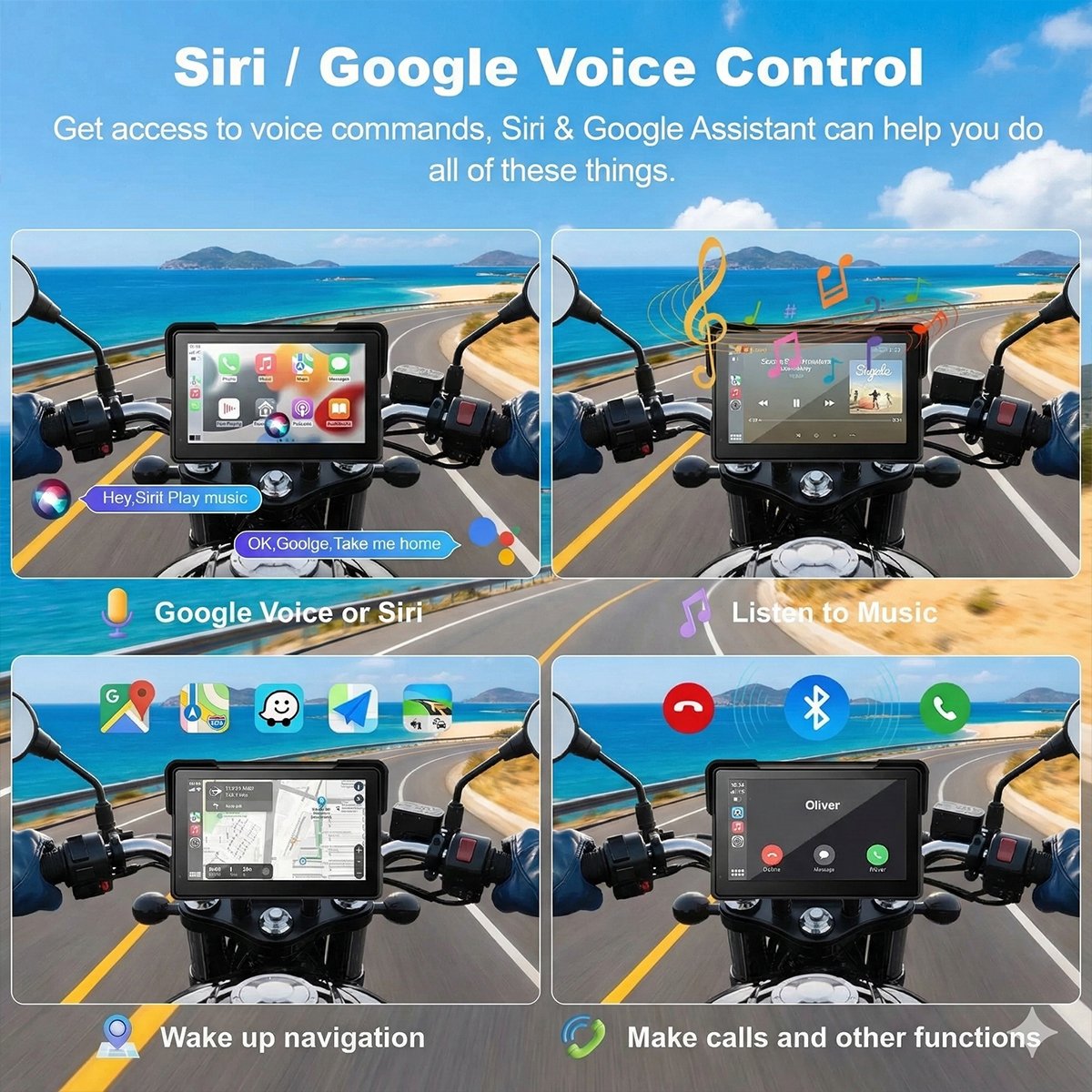 motorcycle Carplay DVR F702D 2