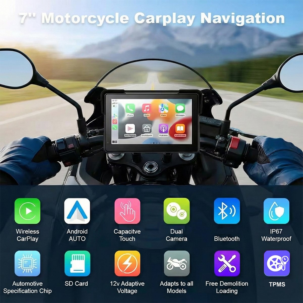 motorcycle Carplay DVR F702D