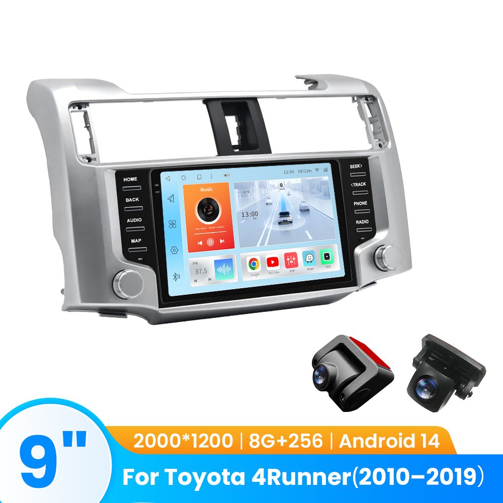 TOPOPFIRES Car Stereo for Toyota 4Runner(2010–2019)| Wireless CarPlay/Android Auto| 8GB+128GB | Dash Camera Support