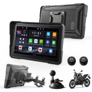 TOPOPFIRES 7" Android Motorcycle GPS Navigation System – Wireless CarPlay & Android Auto, Waterproof Touchscreen TOP705A